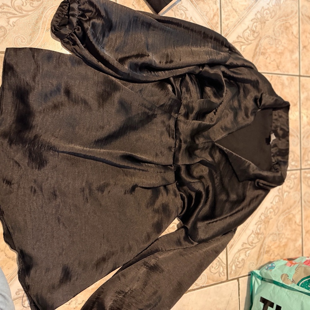 ASOS Black Satin Top